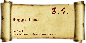 Bogye Ilma névjegykártya